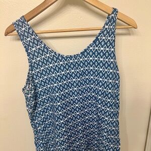 GAP Blue and White Patterned Tank Top